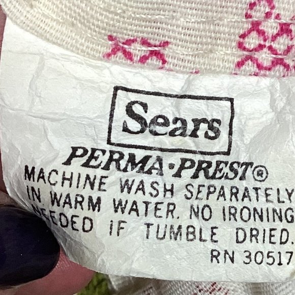 Vintage Sears Perma-Prest Faux Cross Stitch Bedspread - Picture 4 of 5